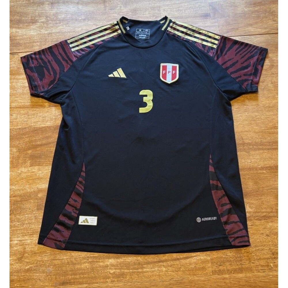 Peru 2024 Sonne Away Jersey Adidas Black Men’s Medium IQ2445 Soccer Shirt
